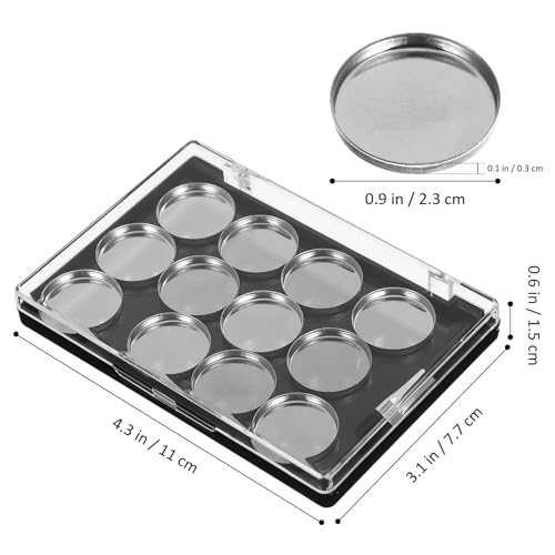FRCOLOR Magnetic Eyeshadow Storage Box Compact Makeup Palette Organizer with Brush Holder Space-Saving Design for Home and Travel Use