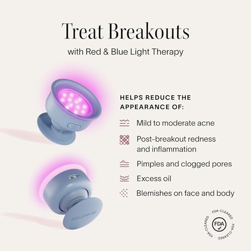 Solawave Bye Acne - FDA-Cleared Blue & Red Light Therapy Wand