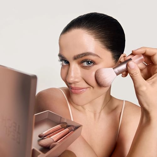 Real Techniques Mini Makeup Brush Set, 6-Piece with Mirror
