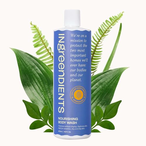 Ingreendients Non Toxic and Vegan Body Wash With Organic Ingredients - Moisturizing For Dry and Sensitive Skin, Natural and Organic, Paraben Free, Cruelty Free, Gluten Free, Sulfate Free (16 FL. OZ)