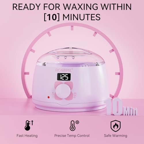 Digital Wax Warmer - Beginner-Friendly Waxing Kit with Smart Temp Control, 6 Packs (3 Colors) Wax Beads for Targeted Hair Removal - Ideal for Body, Bikini, face, Home Salon Use