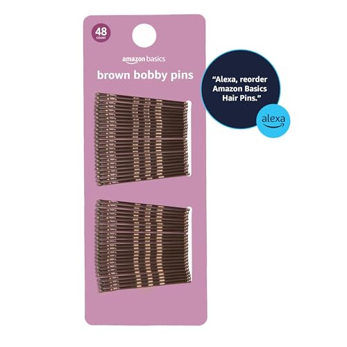 Brown Bobby Pins Pack of 48 - No Slip Hair Pins for All Hair Types