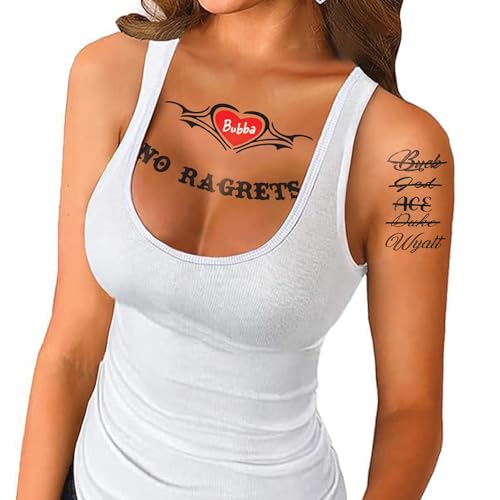 Temporary Tattoos for White Trash Costume - 6 Pack