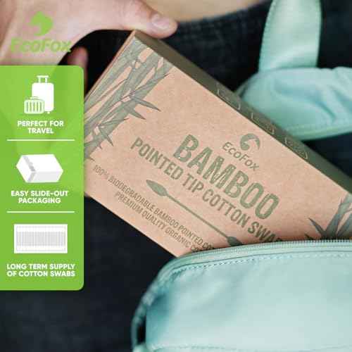 Precision Tip Cotton Swabs 500 Count | Organic & Biodegradable Pointed Cotton Buds | 100% Eco-Friendly & Natural | Perfect for Nails & Makeup, Fine Cleaning, Arts & Crafts