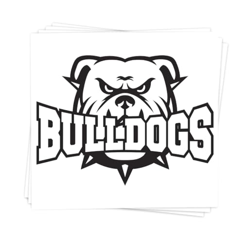 Bulldog Mascot Temporary Tattoos 25-Pack – School Spirit & Sports