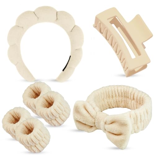7-Piece Spa Set with Headbands, Wristbands & Hair Clip