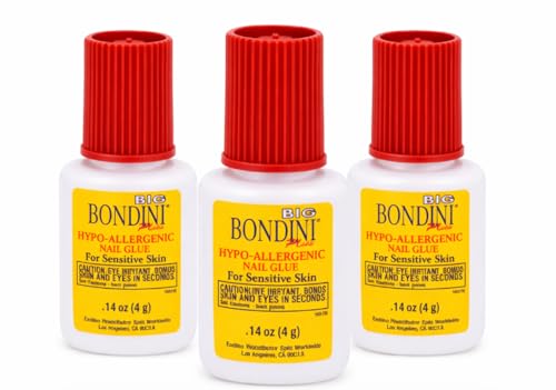 Bondini Hypo-Allergenic Nail Glue – Professional Strength (3-Pack)