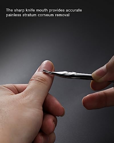 FERYES 2-in-1 Stainless Steel Cuticle Pusher & Trimmer Tool - Silver