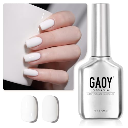GAOY Flawless White Gel Nail Polish 16ml Soak Off UV Cure for DIY Manicure