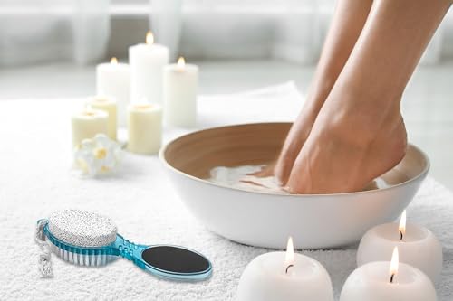 Purple 4-in-1 Pedicure Paddle Kit with Pumice Stone, Nail Brush & File