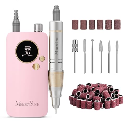 MelodySusie SC320F Rechargeable Nail Drill - 30000RPM, Clip-On Design for Beginners & Nail Art