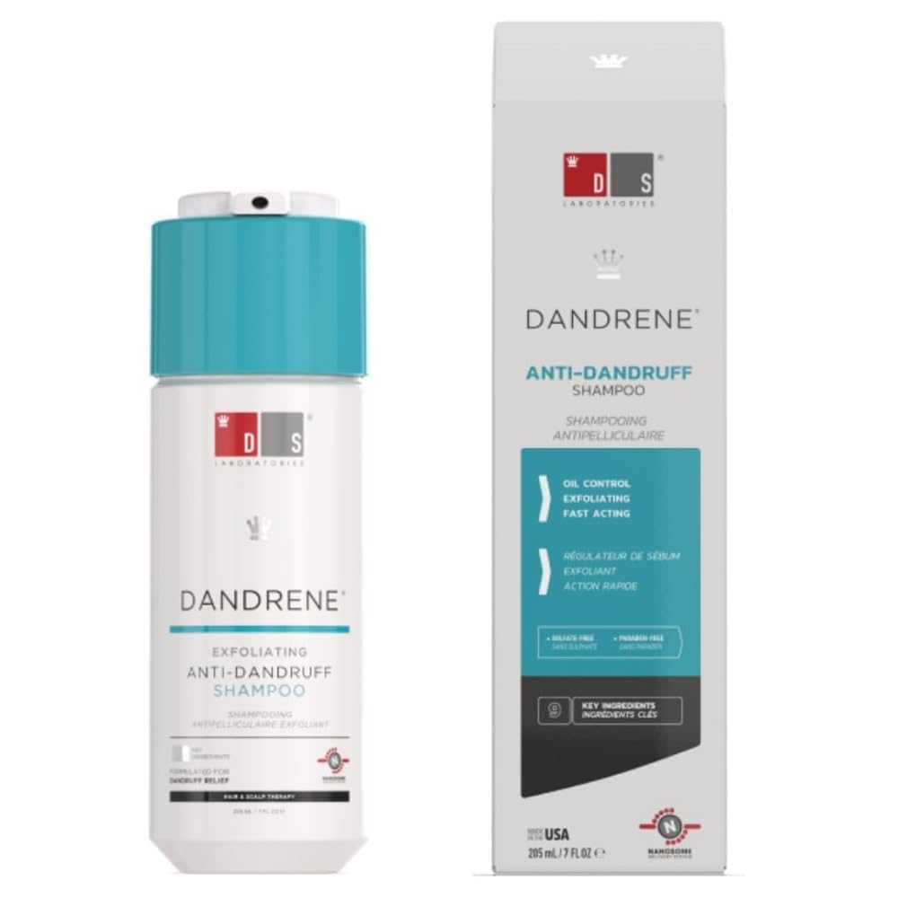 DS Laboratories Dandrene Anti Dandruff Shampoo - Exfoliating Shampoo for Dry Itchy Scalp, Dandruff Scalp Treatment, Seborrheic Dermatitis & Psoriasis