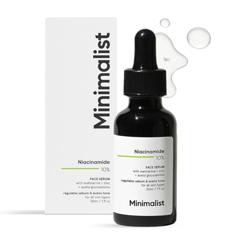 Minimalist Niacinamide 10% + 1% Zinc Face Serum | Reduces Pores, Acne Marks & Oil | Reduces Blemishes for Even Skin Tone | For Women & Men | 1 Fl Oz / 30 ml