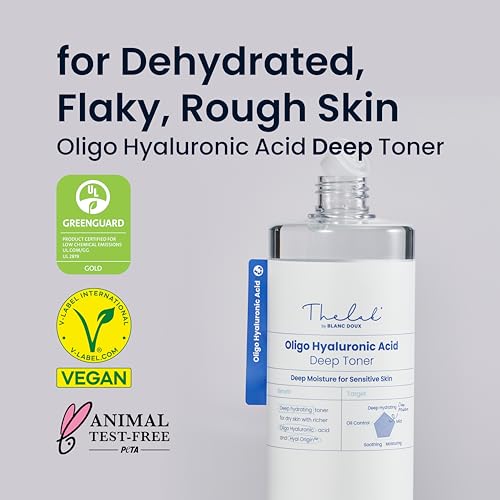 THE LAB BY BLANC DOUX Oligo Ultra-Low Molecular Hyaluronic Acid Deep Moisture Essence Toner Vegan for Sensitive Dry Combination Skin - Hypoallergenic Intense Hydrating Face Moisturizer