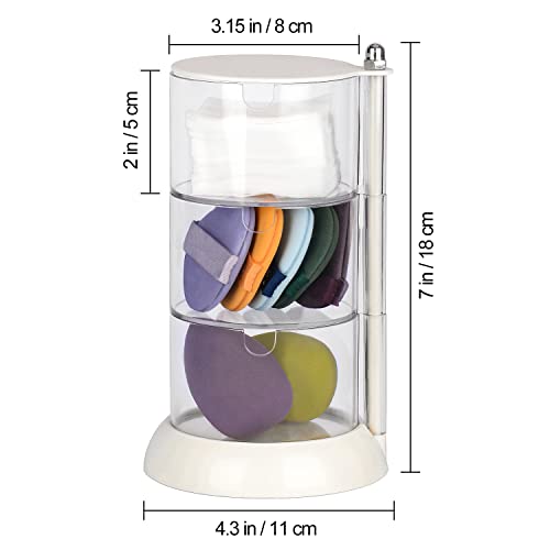 JessLab 3 Layer Clear Jewelry Organizer, 360¡Æ Rotatable Acrylic Hair Accessory Organizer, Hair Clip and Tie, Earring Holder Storage for Bathroom Vanity Countertop