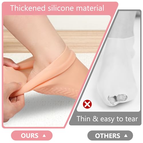 XL Silicone Moisturizing Socks for Dry Cracked Feet, 2 Pairs - Non-Slip