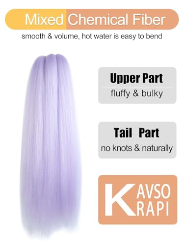 Lavender Pre-Stretched Braiding Hair 20 Inch, 4 Packs