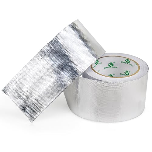 BOMEI PACK Aluminum Foil Heat Shield Tape 3in x 66ft High Temp Reflective Insulation