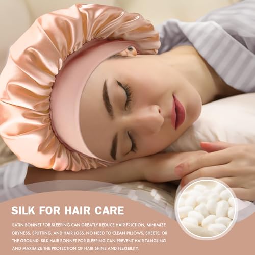 Double Layer Satin Silk Bonnet for Sleeping - Soft Sleep Cap for All Hair Types