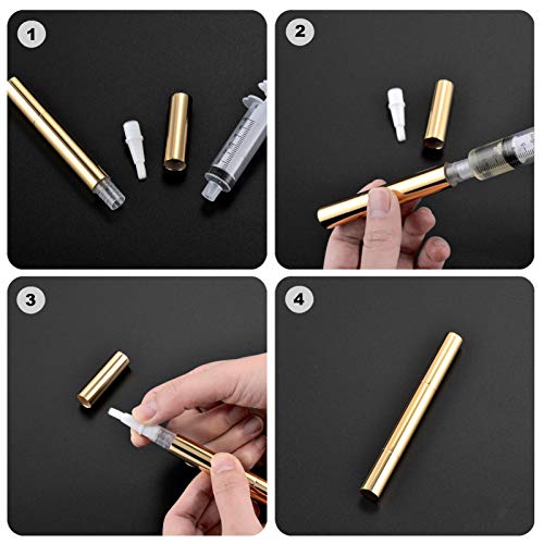 Lil Ray 3ml Empty Twist Pens with Brush for Nail Oil & Lip Gloss (24 Pack)