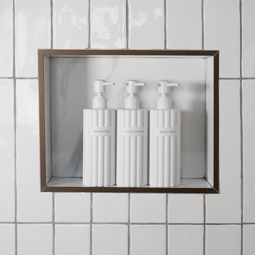 KIBAGA 19oz Shampoo Conditioner Body Wash Dispenser Set