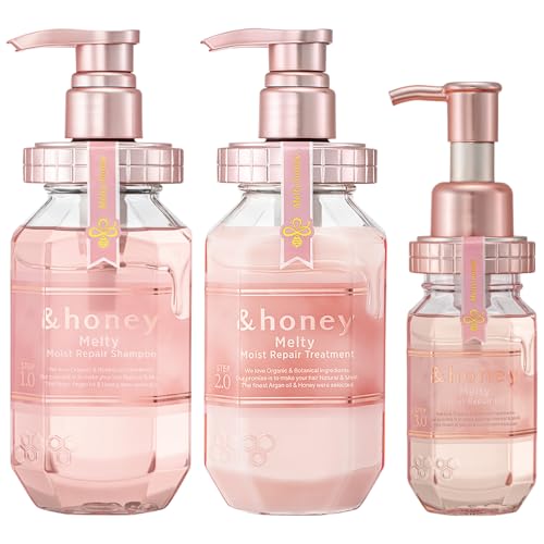 &honey Melty Moist Repair 3-Step Hair Care Set - Shampoo, Conditioner & Oil