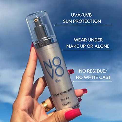 Collagen Boosting Sunscreen + Moisturizer SPF 45 w/ Hyaluronic Acid & Niacinamide. Anti aging. Broad Spectrum UVA / UVB / Blue light. Mineral based Zinc Oxide lotion, Non greasy, Oil-free. No White Cast. 2.0 oz pump
