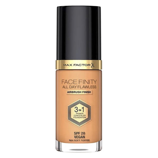 Max Factor Facefinity 3-in-1 All Day Flawless Liquid Foundation, SPF 20-84 Soft Toffee, 30 ml