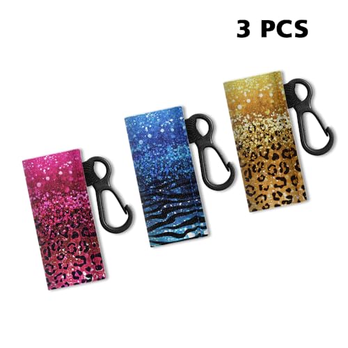 Chapstick Holder Keychain Set of 3 - Elastic Lip Balm Sleeves