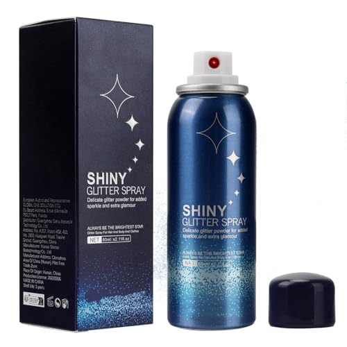 Body Glitter Spray 60ml - Long Lasting Silver Shimmer