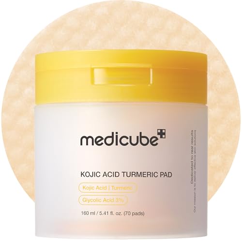 Medicube Kojic Acid Turmeric Toner Pads for Troubled Skin, 70 Pads
