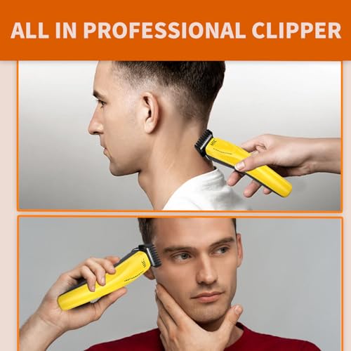 HTC Hair Clippers for Men, All-in-One Electric Razor and Beard Trimmer, Cordless, Quick Charging, User-Friendly(Yellow)