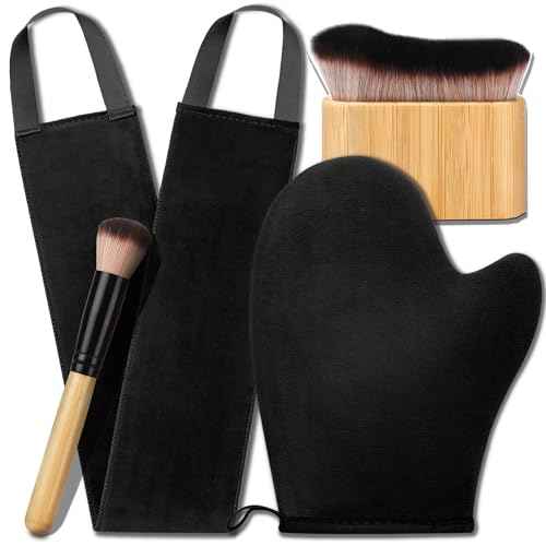 Self Tanning Mitt Self Tanner Mitt Tanning Glove Self Tan Mitt Applicator Self Tanner Brush For Body Self Tanning Brush Kabuki Brush Back Self Tanner Back Applicator Back Tanning Applicator 4 Pack
