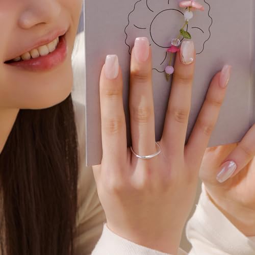 ohora Semi-Cured Gel Nail Strips - Marble Chrome Pink Set