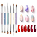 Beetles Red Gel Nail Polish Set and Beetles 6 Pcs Gel Nail Art Brushes Set