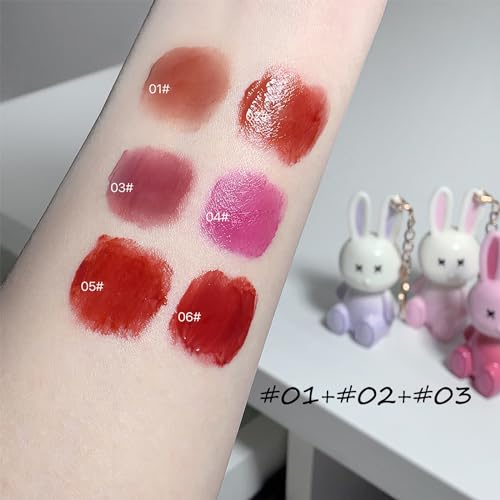 Bunny Keychain Lip Gloss Set - 3pc Hydrating Liquid Lipstick