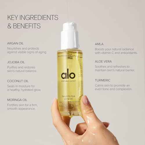 Alo Head-to-Toe Glow Oil | Glow-Boosting Natural Dry Body Oil | Jojoba, Amla, Aloe & Vitamin E | Hydrates & Nourishes Skin | Citrus Scent | 0.7 Oz