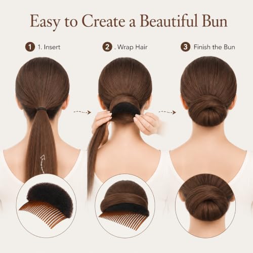 Hair Styling Accessories Set - Foam Bun Maker & Volume Pads