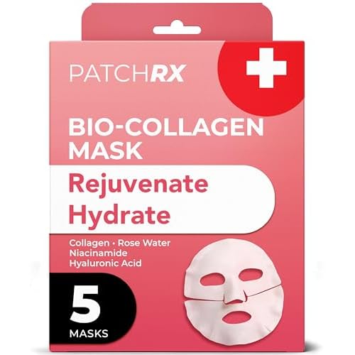 Collagen Face Mask (5 Pack) - Hydrating Sheet Masks for Women - Bio-Collagen Real Deep Mask - Anti Aging Face Mask for Wrinkles