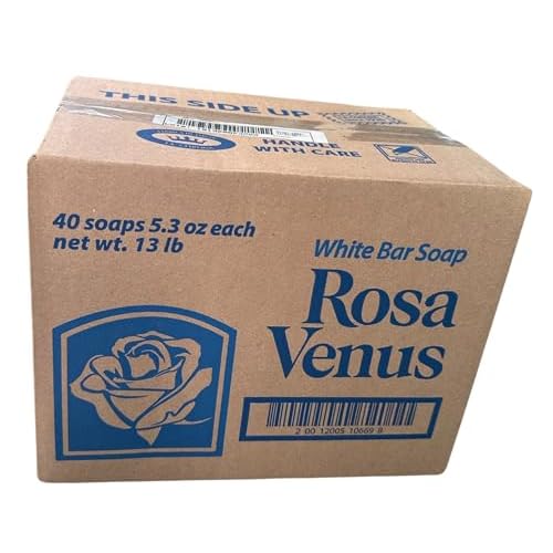 Jabon Rosa Venus Blanco Clasico 150 g / 5.29 oz Pack of 12, 20 or 40 Pack, Bar (40)