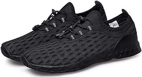 DOUSSPRT Men's Water Shoes Quick Drying Sports Aqua Shoes AllBlack Size 14