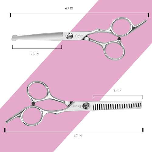 Kids Hair Cutting Scissors Set - 6in Safety Shears with Thinning Blades