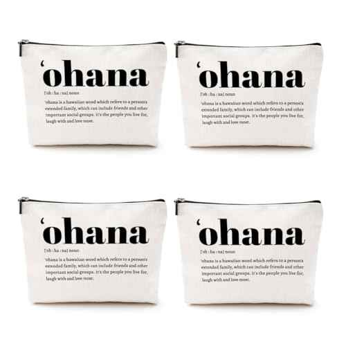Christmas Thank You Gifts, 4pcs Hawaiian Inspirational Makeup Bag, Hawaiian Gifts Cosmetic Bag, Hawaii Souvenirs, Minimalist Thank You Gifts for Women Female Grandma Friend Wife Mom Sister