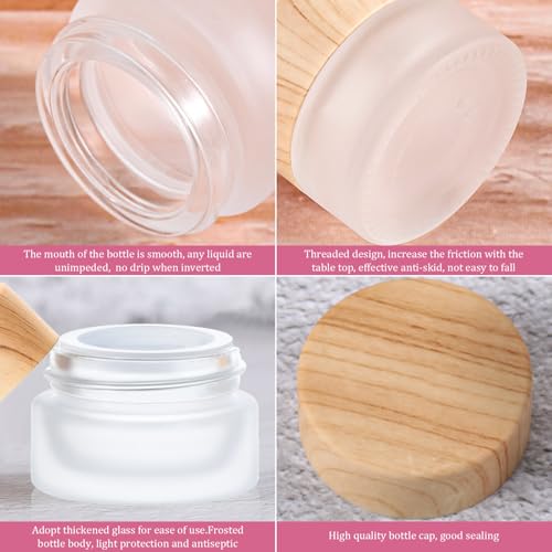 Geiserailie Glass Cosmetic Sample Jars - Leak Proof, 3 Sizes