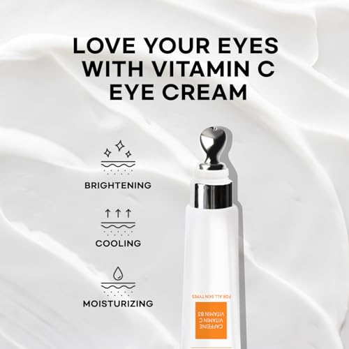 Epielle Brightening Eye Cream | Anti-Aging Serum for Dark Circles & Wrinkles | Cooling Applicator for Refreshing Application | Korean Skincare