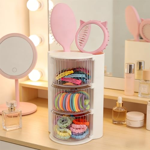 Rotating Hair Accessory Organizer - 3-Layer Makeup Brush Holder