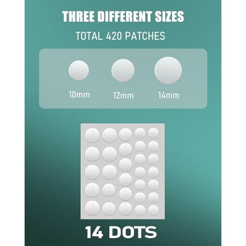 Pimple Patches 420 Counts Three Sizes, Hydrocolloid Patch Invisible with Tea Tree Oil, Acne Patches, Zit Patches for Face, Acne Spot Treatment