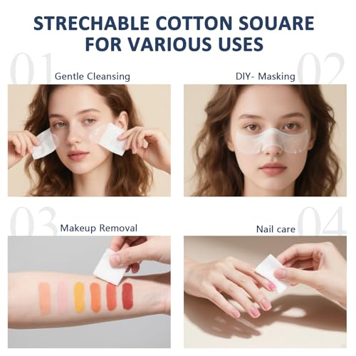 200PCS Ultra-Thin Lint-Free Cotton Pads for Face & Nails