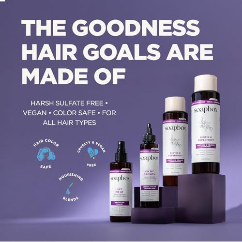 Soapbox Lift Me Up Volumizing Hair Treatment, Lightweight Volumizing Hairspray with Biotin, Natural Volume Spray for Hair, Harsh Sulfate Free, Silicone Free, Color Safe, and Vegan Products, 8 Ounces