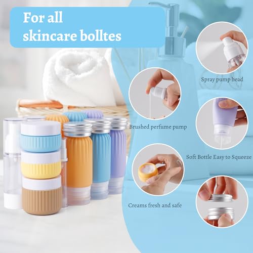 Silicone Travel Bottle Kit, 25-Piece TSA Approved Toiletry Set